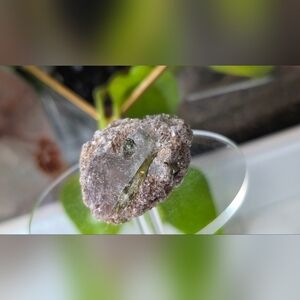 Green Tourmaline Crystal in Quartz Matrix